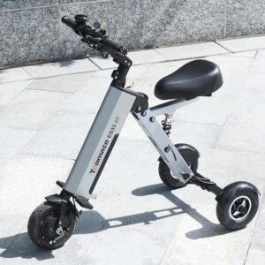 TopMate Electric Scooter, 8 Inch 3 Wheel Foldable Trike with Adult Seat, Lightweight Electric Scooter with Removable 36V 7.8AH Battery And Reverse Function